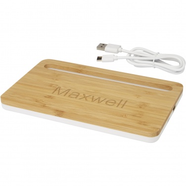 Logo trade promotional item photo of: Medake 10W bamboo wireless charger